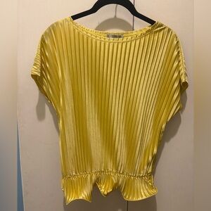 Zara Yellow Pleated Top